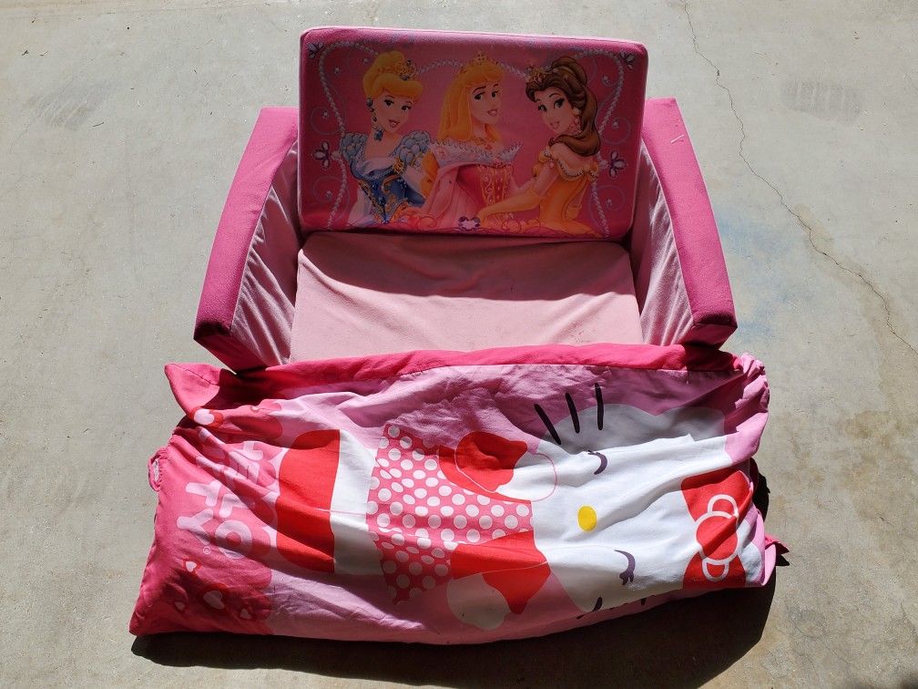 Princess couch and large Hello Kitty Pillow $8