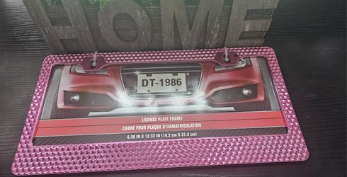 License Plate Holder Nwt In Pink Or Silver