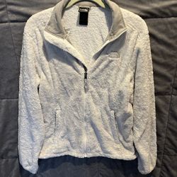 The North Face Womens Osito Jacket Coat Fleece size Medium White Light Grey