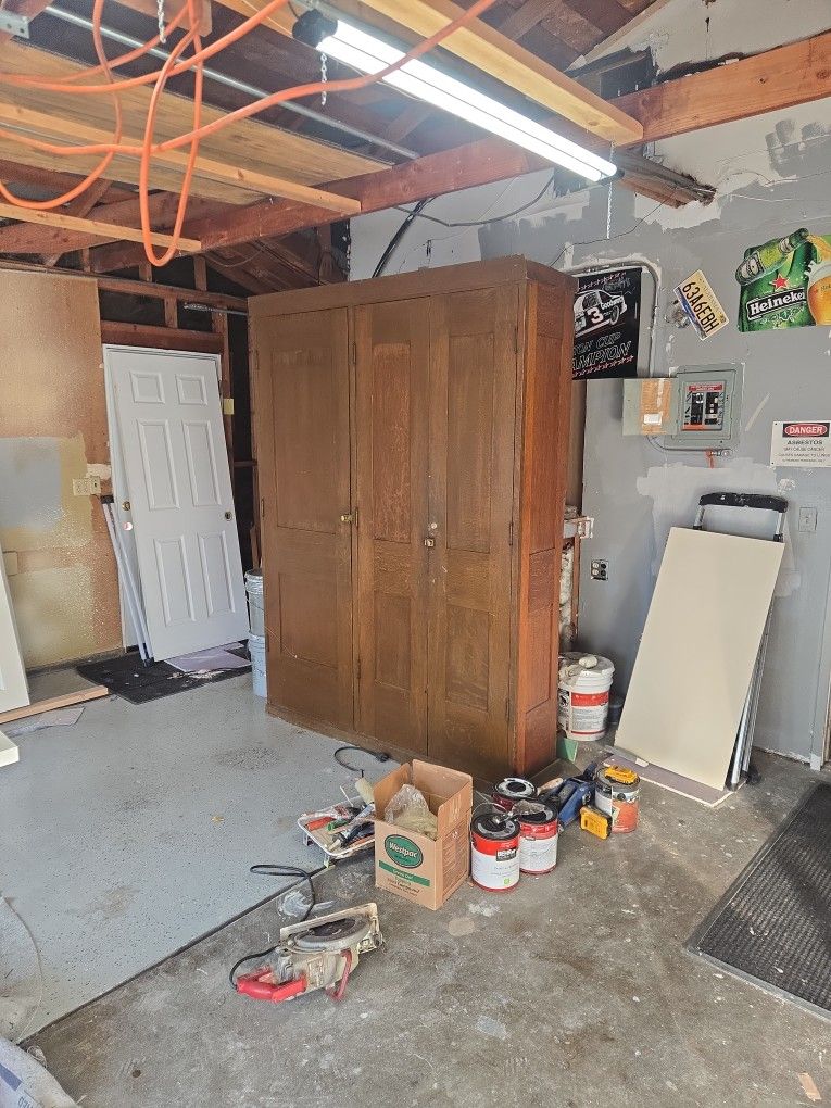 100 Year Old Tiger Oak Hat And coat Cabinet