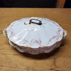 Antique Haviland Oval Covered Vegetable, Pattern: Schleiger 145