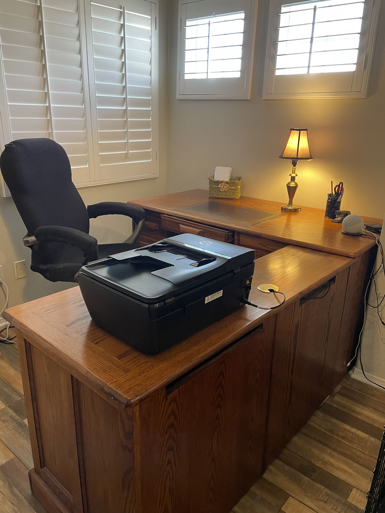 Solid Oak Office Desk