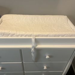 White Changing Table Topper With Changing Pad