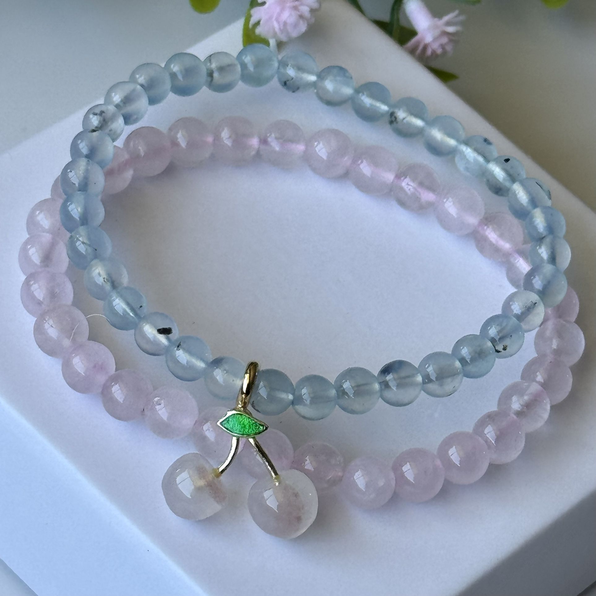 Aquamarine & Rose Quartz 🍒