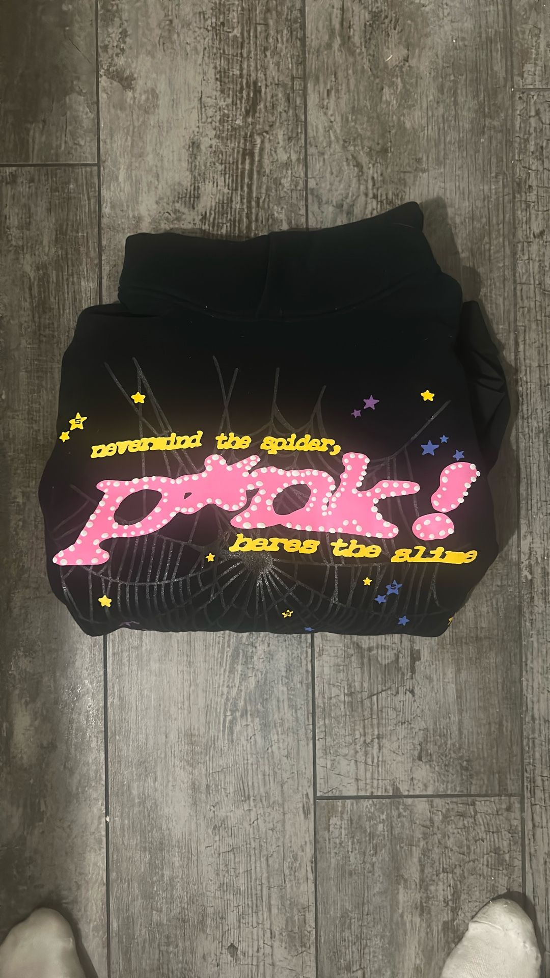 P*nk spider hoodie