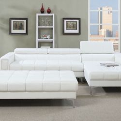 Poundex F7364 Chasma Modern Sectional - White