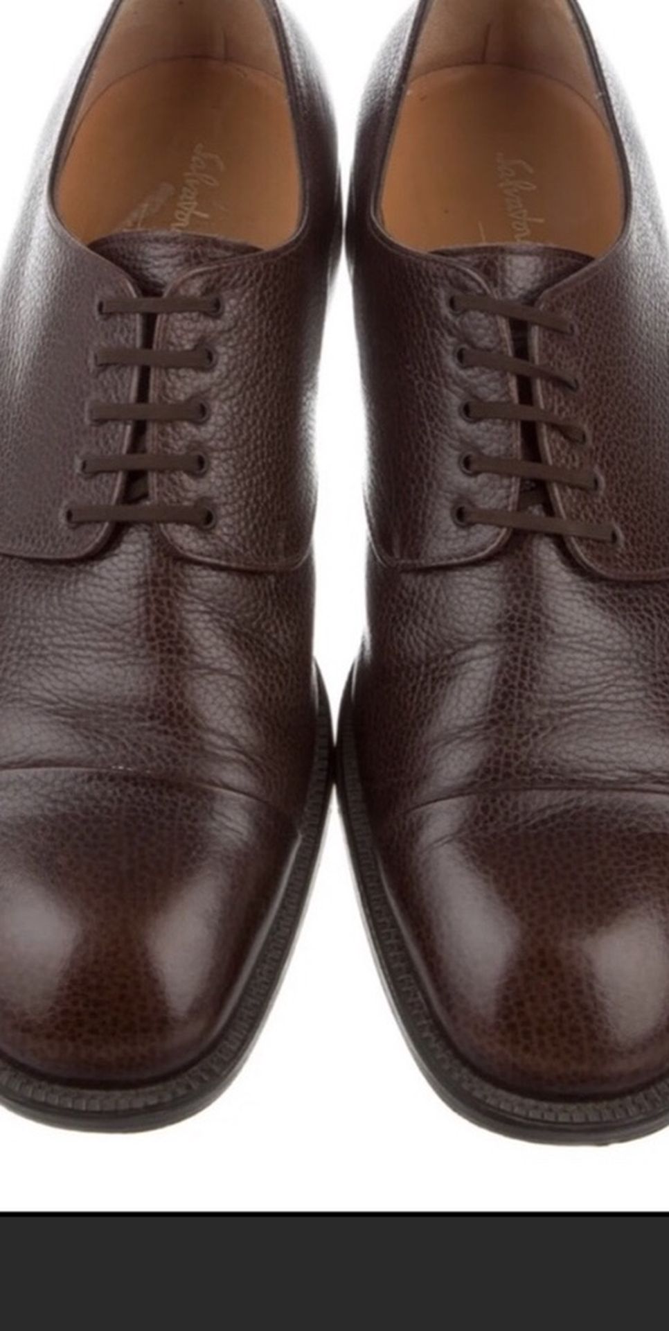 SALVATORE FERRAGAMO Leather Round Toe Oxfords