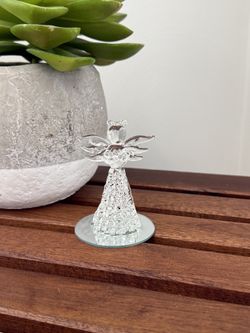 Vintage Spun Glass Angel With Heart 