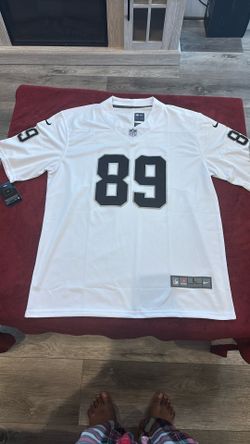 NFL LAS VEGAS RAIDERS BROCK BOWERS SIZE LARGE WHITE JERSEY 