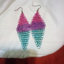 Colorful Diamond Chain Earrings