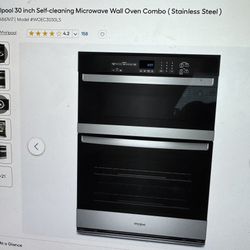 ***Brand New In Box Whirlpool 30” Microwave Oven Combo Unit