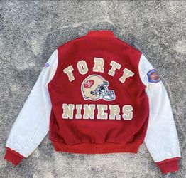 49ers White And Red Chalk Line Jacket