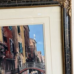 Framed Venice Canal Artwork 