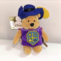 Walt Disney Store Mini Bean Bag plush Winnie The the Pooh Musketeer 6" Cute Bear