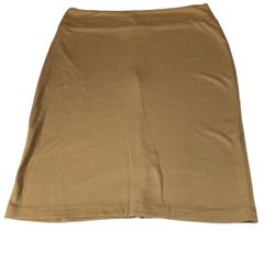 Rekucci Pull On Pencil Skirt Tan Stretch Knee Length Office Career L