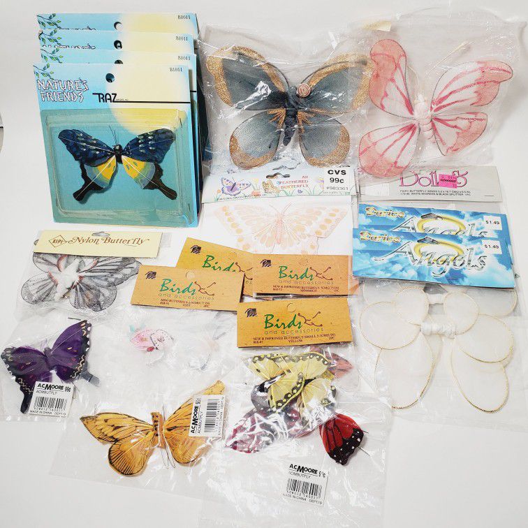 Butterfly & Miniature decor Accents Craft Lot