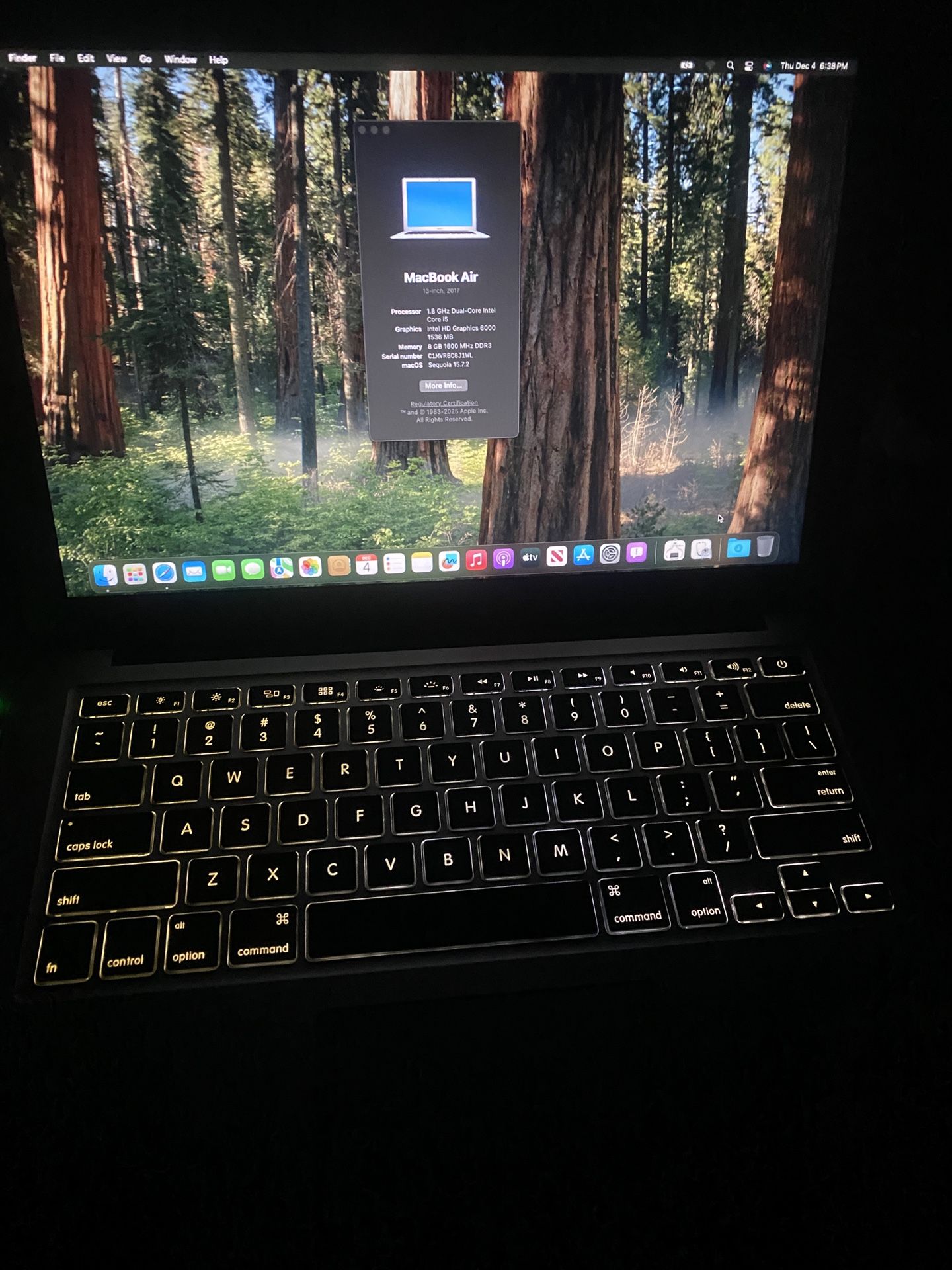 Apple MacBook Air 2017 250G SSD 8G Ram