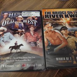 HEROES OF THE OLD WEST&THE BRIDGE ON THE RIVER KWAI NEW DVDS