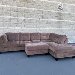 Tufted Sectional Sofa with Ottoman - Delivery Available