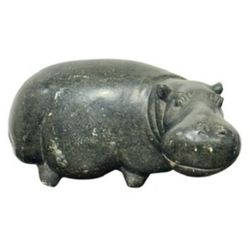 Antique large Hippo Carved Soapstone Canada Inuit Sculpture