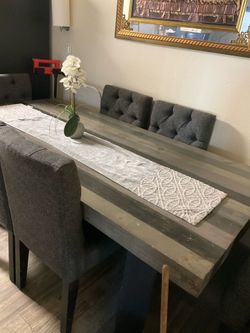 Comedor gris de 6 sillas