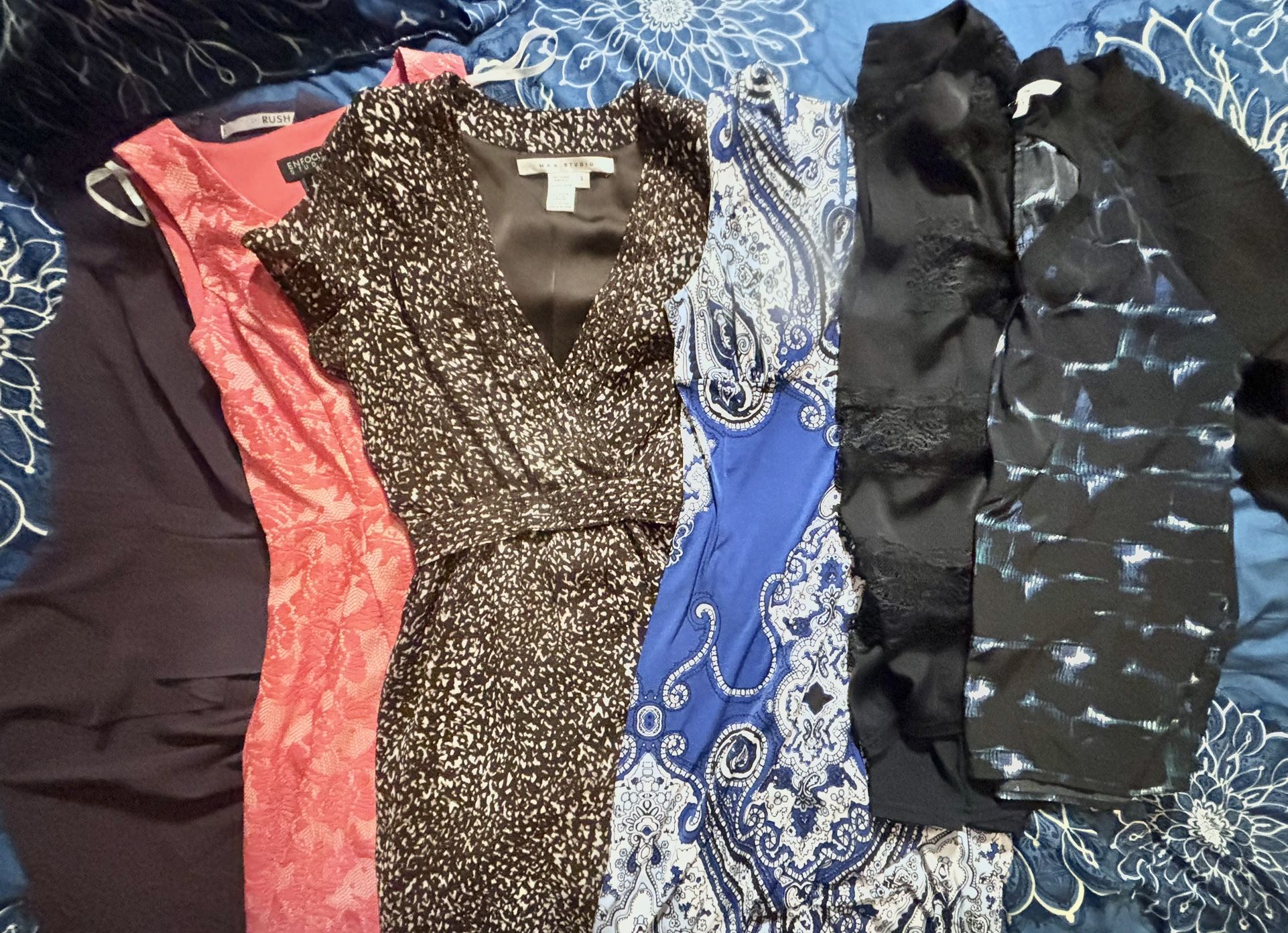 Lot Of 4 Perfect Dresses & 2 Shirts All Size Small 