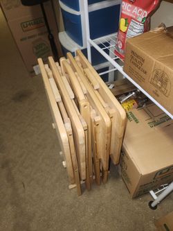 Used folding wood TV trays sturdy good condition