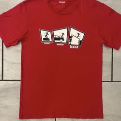 Vintage Y2K Skater Video Game Stick Man Skater Shirt Size Small Red