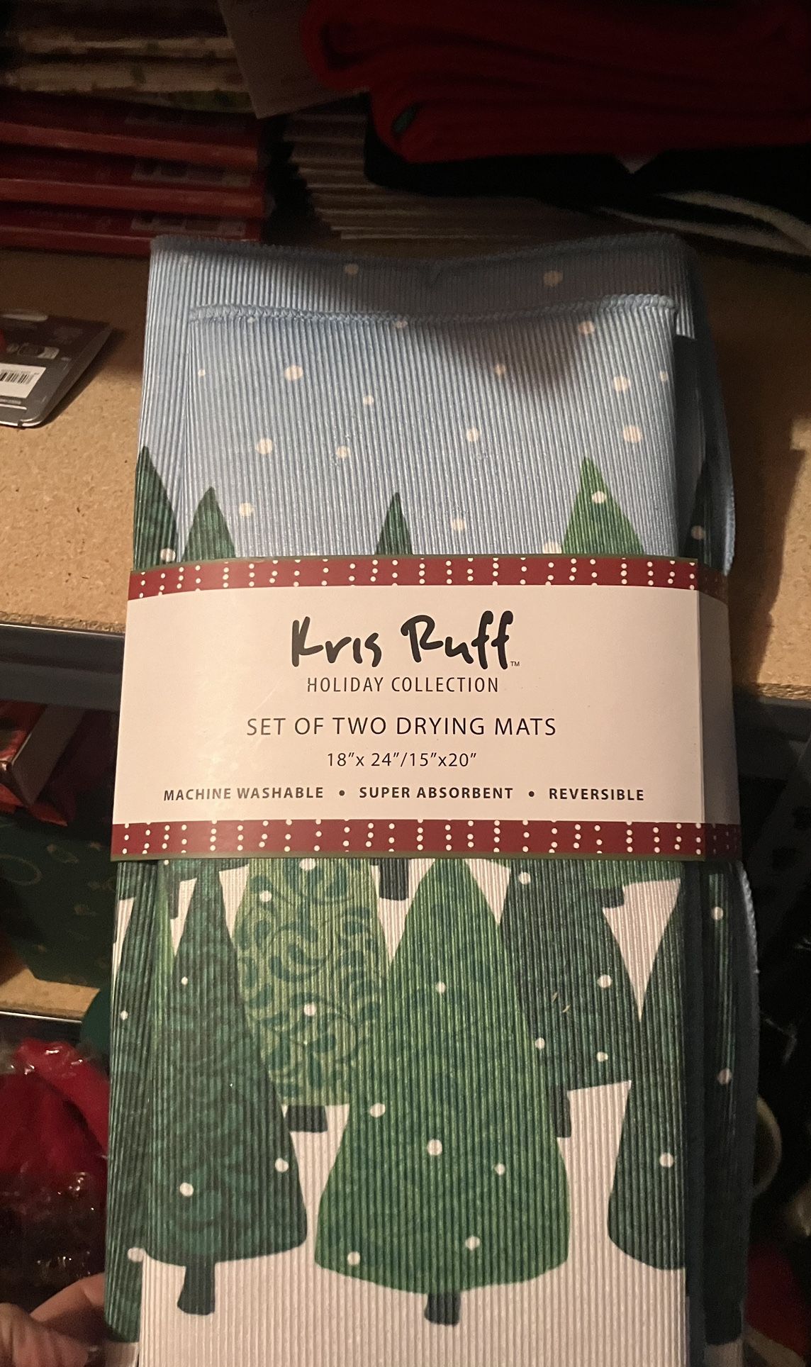 Two Christmas Drying Mats New