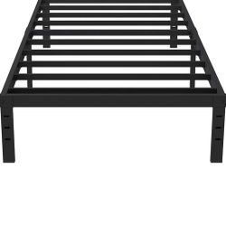 Twin Bed Frames No Box Needed 18 Inch Tall Max 1000 Pound Heavy Duty Metal Twin Size Platform Easy Assembly Noise Free Black