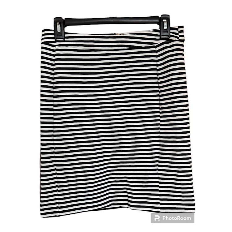 41 Hawthorn Striped Striped Pencil Skirt Stretch Mini Black/White Sz S