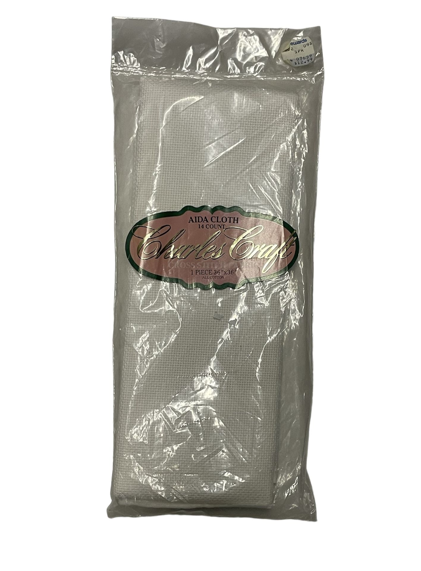 Charles Craft Aida Cloth Cross Stitch Fabric, 14 Count, 36" x 36", NEW.