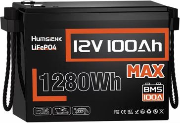 Humsienk LiFePO4 12V 100Ah 1280Wh Lithium Battery