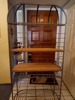 Metal,& Wood Bakers Rack w/ Arch For Sale!!!