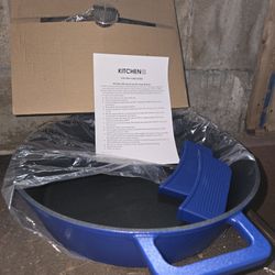 Kitchen HQ Cast Iron Braiser 4.5qt Blue
