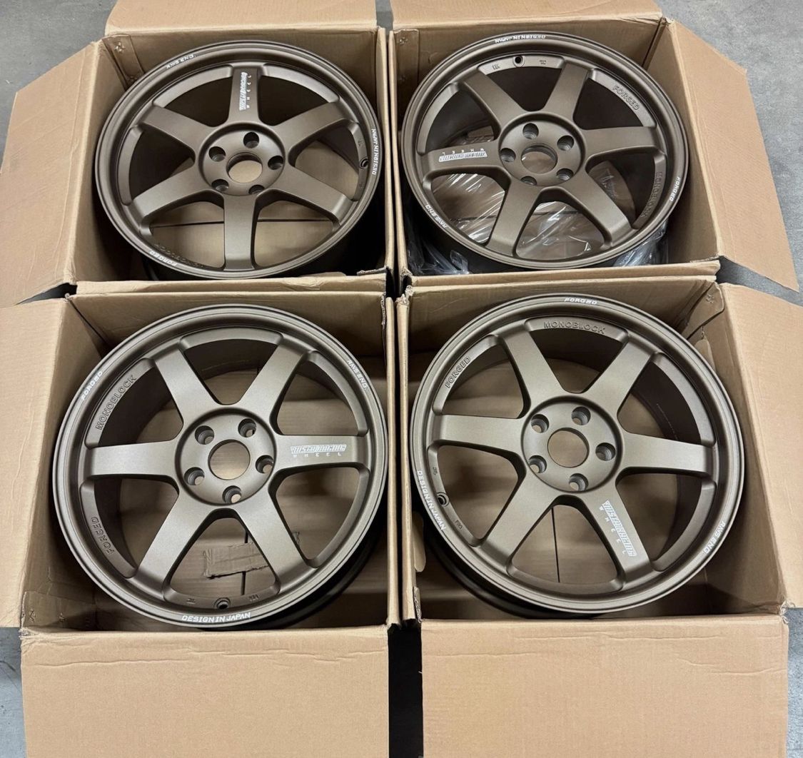 New 18 Inch TE37 Rays Style Wheels Rims 18x8.5 +42 5x100 Bronze Set of ...