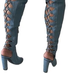 4” Renaissancee Denim Thigh high boots 
