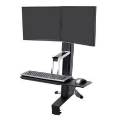 Dual Monitor Sit Stand Desk Ergotron Workfit