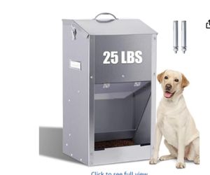 Automatic Dog Feeder Large Breed with Handle, Stainless Steel