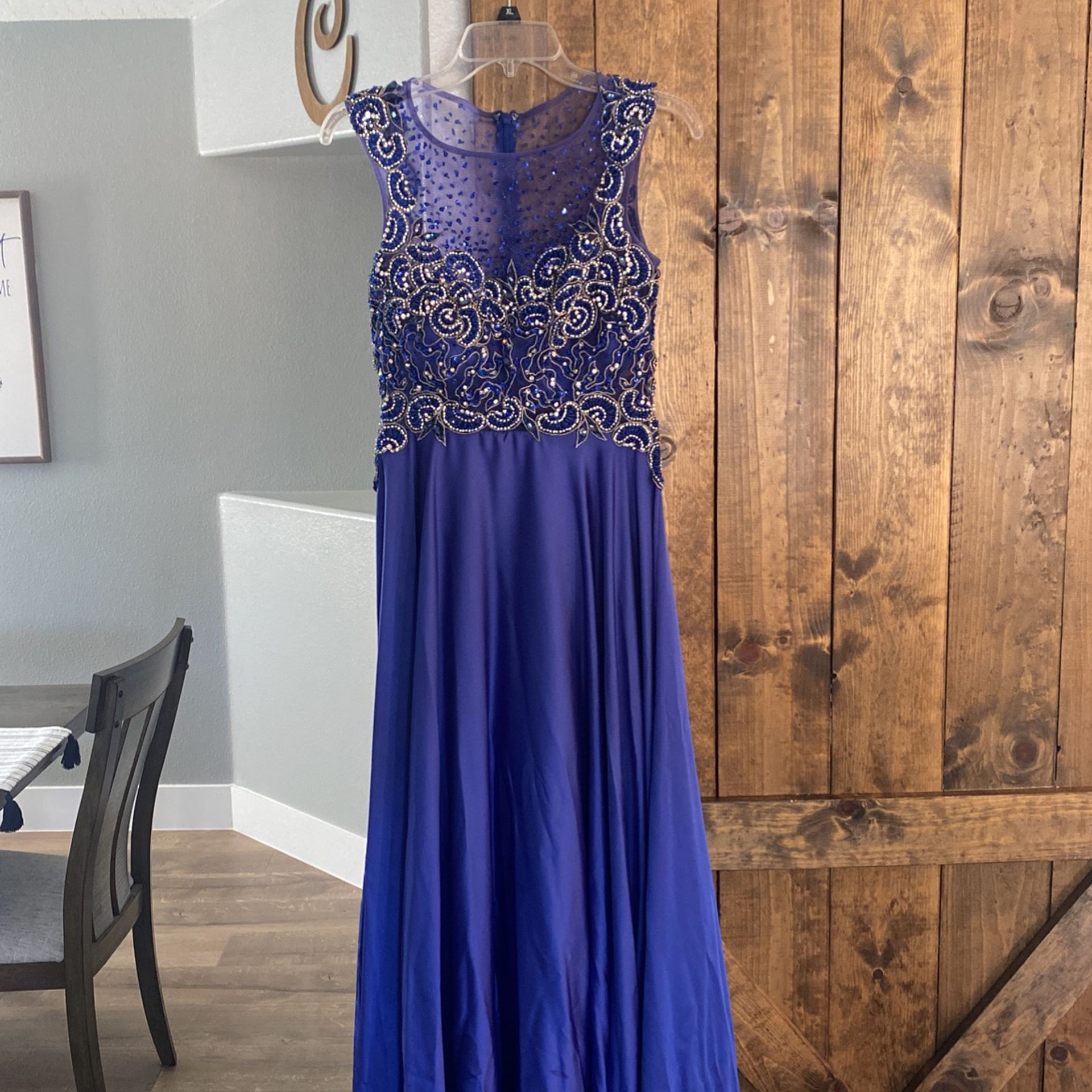 Beautiful Formal Royal Blue Dress ! Paid $350 Wore Once , Sacrifice $60