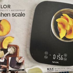 Digital Waterproof Kitchen Scale 11 lb Capacity Black