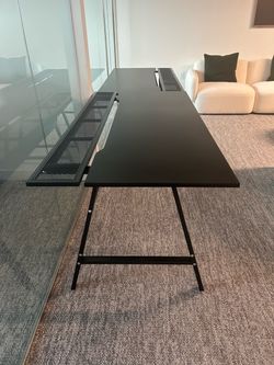 2 black computer desk