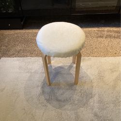 Fur Wooden Stool (Like New)