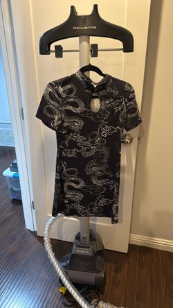 Sexy Chinese Print Dress With Slit