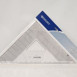 Westcott Grid Triangle 8" -45/90 Degree Transparent (T-6M)Beveled Edge