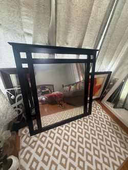 Black Wood Framed Wall Mirror