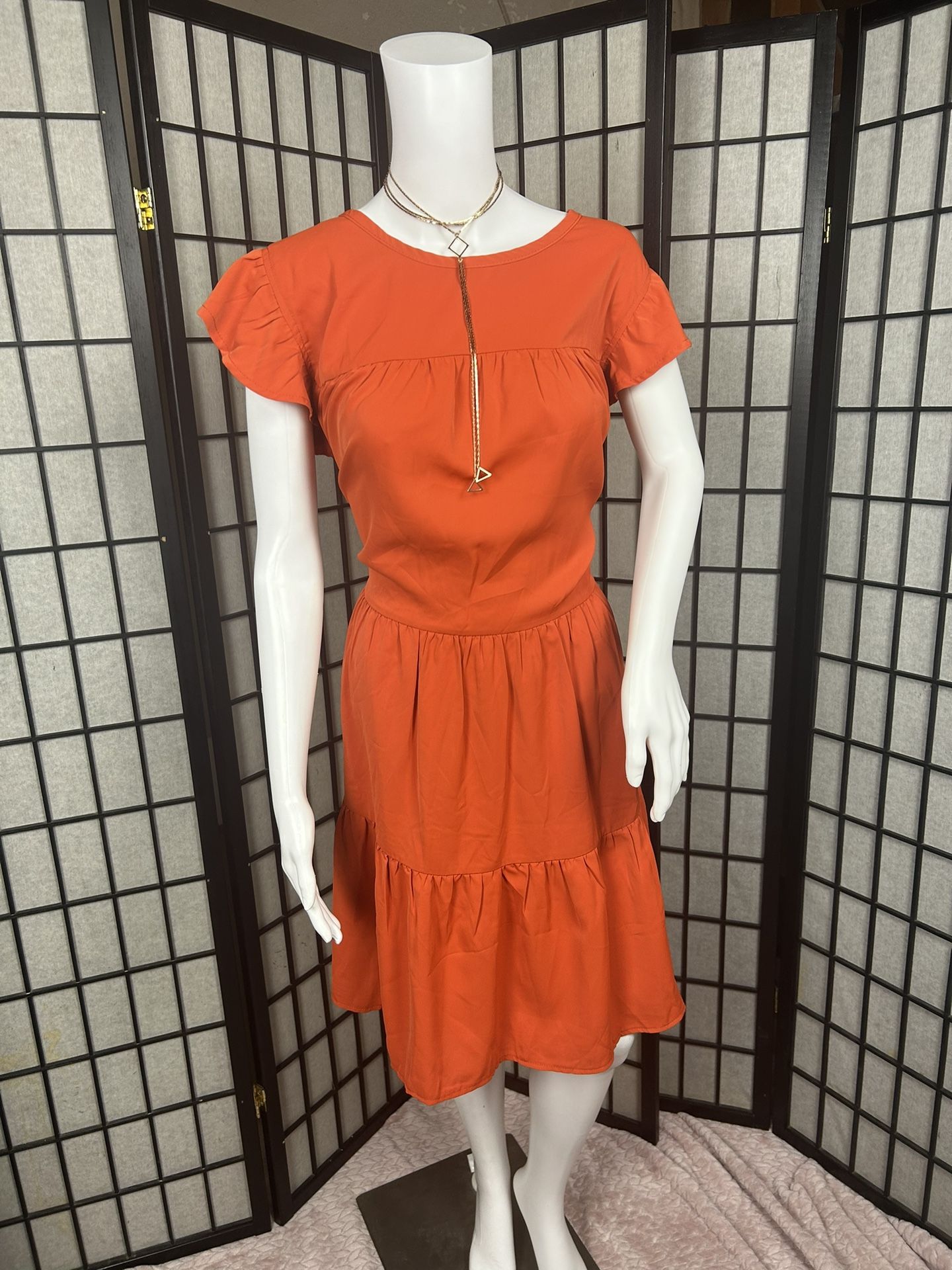 Women’s Dress , Orange , XL
