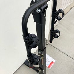 (NEW) $45 Tilt Folding 2-Bike Hitch Mount Rack Bicycle Carrier for 2” Hitch w/ Straps 70 lbs Max