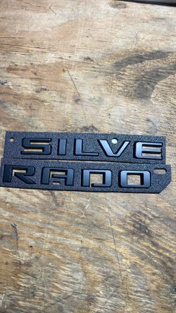 2019-2023 New 3D Tailgate Letters Badges Emblems for Chevrolet Chevy Silverado Emblem (Matte Black)