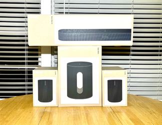 Sonos Immersive Set with Beam Gen 2 Black.  Sonos Beam Gen 2 Black,  Sonos Mini Sub black, 2x Sonos Era 100 SL Black.  All Brand New, includes warrant